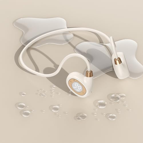 IHAO Open Ear Air Conduction Headset Wireless Bluetooth Sport Headphones with Mic Earphone Lightweight Painless Wearing Sweatproof Earpiece Stereo Earphone for Running Hiking Bicycling-HY 30 Off-White - color: HY 30 Off-White
