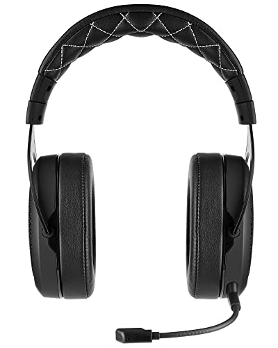 Corsair HS70 PRO Wireless Gaming Headset – 7.1 Surround Sound – Detachable Uni-Directional Microphone – Up to 40ft Range – iCUE Compatible – PC, Mac, PS5, PS4 – Carbon