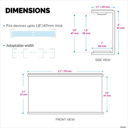 Under Desk Laptop Holder Mount For Desk, Adhesive & Screw In, Devices upto 1.5" Thick like Macbooks, Surface, Keyboard, Routers, Modems, Cable Box, Network Switch & More (Metal Black) By Brainwavz - color: Metal 1.5" Device Mount