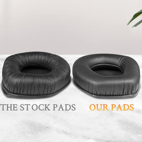SOULWIT Protein Leather Earpads Replacement for Sennheiser RS165/TR165/RS175/TR175/RS185/TR185/RS195/TR195(RS/TR 165 175 185 195 RF), Ear Pads Cushions for HDR165/175/185/195(HDR 195RF) - Black