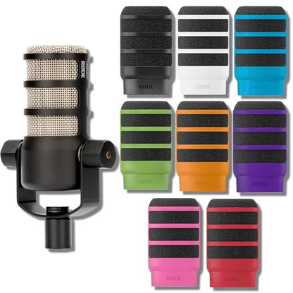 Rode PodMic Cardioid Dynamic Broadcast Microphone with WS14 PodMic Pop Filter - White
