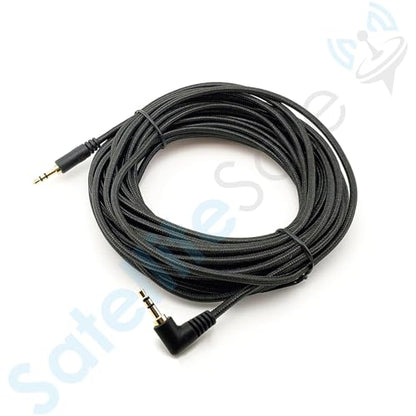 SatelliteSale Auxiliary 3.5mm Right Angle Audio Jack Male to Male Digital Stereo Aux Cable Universal Wire Black Nylon Cord 30 feet - size: 30 Feet