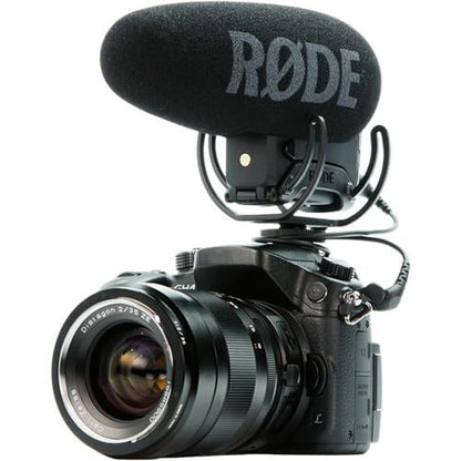 Rode VideoMic Pro+ On-Camera Shotgun Microphone Bundle with DeadCat VMP+ Artificial Fur Wind Shield — Safety Channel Supercardioid Camera-Mount Mic for Filmmaking, Vlogging, Documentary, Weddings