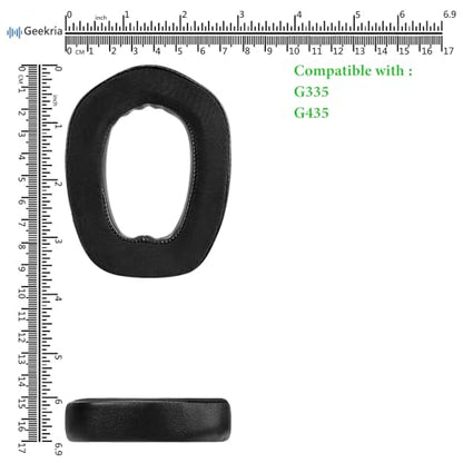 Geekria Sport Cooling-Gel Replacement Ear Pads Compatible with Logitech G435, G335 Headphones Ear Cushions, Repair Parts (Black)