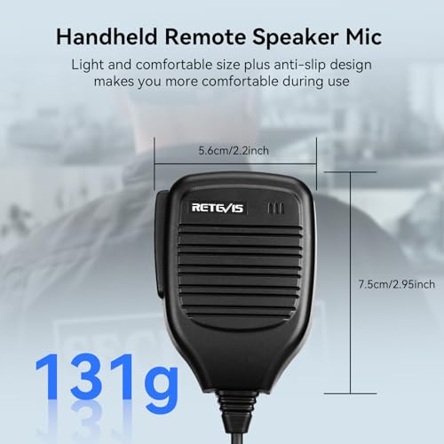 Retevis 2 Pin Walkie Talkie Shoulder Speaker Mic, 5 Pack