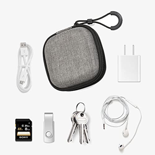 BetterJonny 3 Pack EVA Hard Earphone Carrying Case - Portable Storage Mini Earbud Case for Bluetooth Ear Buds - USB Adapter Cable Coin Pouch Wallet (Grey) - color: Grey