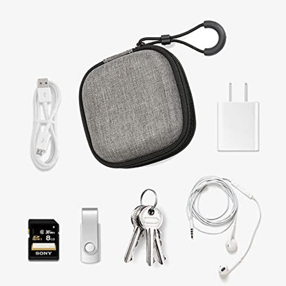 BetterJonny 3 Pack EVA Hard Earphone Carrying Case - Portable Storage Mini Earbud Case for Bluetooth Ear Buds - USB Adapter Cable Coin Pouch Wallet (Grey) - color: Grey