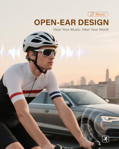 New Bone Conduction Headphones Bluetooth 6.0, Open Ear Earbuds with Mic, Premium Sound, 3 EQ Modes, 10H Playtime, 25g Lightweight, IP65 Waterproof Sports Headphones for Running Cycling Hiking（Black） - color: Black