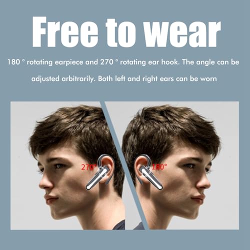 Bluetooth Headset Single Ear Wireless Earpiece V5.1 for Trucker Driving Office Call Use with ENC Noise Cancelling (Wireless Headset Bluetooth)