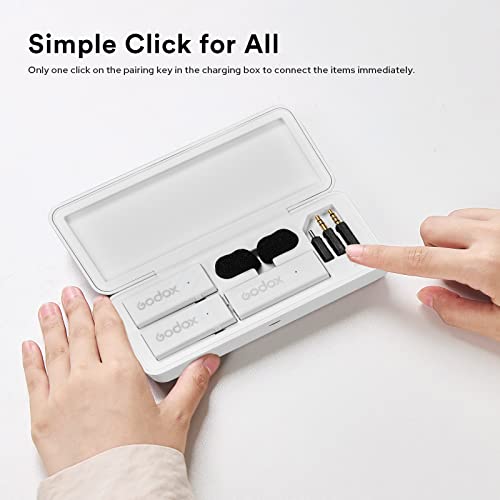 GODOX MoveLink Mini Wireless Microphone, 100m Range, 2.4GHz Noise Cancelling Mic, Omnidirectional Lavalier Microphone for Record Interviews, Vlogs | 2.4GHz Noise Cancelling, Omnidirectional Lapel Mic, 328ft Range, For Interview Vlog Shooting