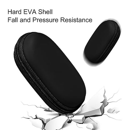 EVA Ellipsoid Wired Earbud Case Headphone Storage Bag in-Ear Monitor Earphone Carrying Case Waterproof Portable Earbuds Case for Beats Flex Raycon (Black)
