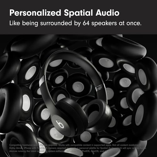 Beats Solo 4 - Wireless On-Ear Bluetooth Headphones, Up to 50-Hour Battery Life, Ultra-Lightweight Comfort, Powerful and Balanced Sound, Apple & Android Compatible - Matte Black - color: Matte Black, style: Standalone