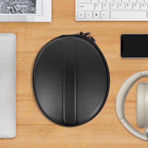 Geekria Shield Headphones Case for Foldable On-Ear Headphones, Replacement Hard Shell Travel Carrying Bag with Cable Storage, Compatible with JBL Tune770NC, JLab Go Lux ANC and More (Black)
