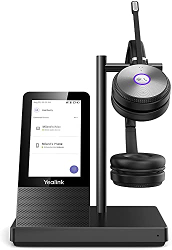 Yealink WH66 Dual Teams Wireless Noise Canceling Headset - Headset Works with USB Enabled Computers, Desk Phones and Softphones Also Connects to Cell Phones with Bluetooth. - color: Black, style: Modern