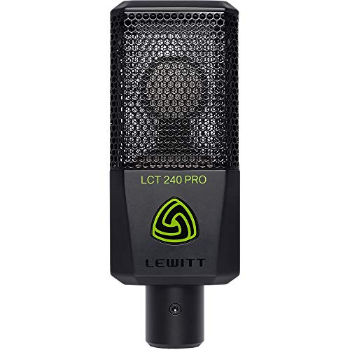 Lewitt LCT-240 Pro Condenser Microphone (Black) Bundle with Studio Monitor Headphone, Pop Filter & XLR Cable