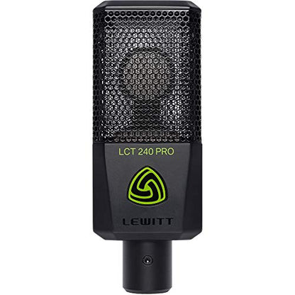 Lewitt LCT-240 Pro Condenser Microphone (Black) Bundle with Studio Monitor Headphone, Pop Filter & XLR Cable