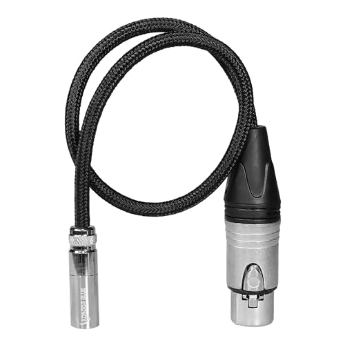 KONDOR BLUE | 16" TA4M 4 Pin Mini XLR Male to XLR Female Audio Cable | Compatible with Shure Microphones and Devices + More | | Black
