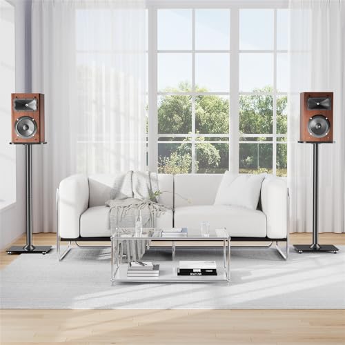 MOUNTUP Universal Speaker Stands Pair for Surround Sound Home Theater, 31" Height Floor Speaker Stands Max 22LBS, Bookshelf Studio Satellite Speakers Fit Klipsch Polk Yamaha, Non Slip Pad Easy Install - size: 31" Height
