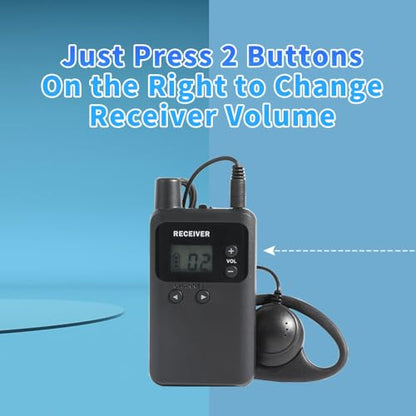 AGJ Wireless Tour Guide System, Tour Guide Microphone and Speaker, Tour Guide Headsets 2 Transmitters 30 Receivers 1 Charger 1 Storage Case, Court Church Translation System for Factory School - size: 32