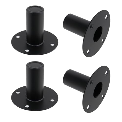 T Tulead Black Speaker Stand Top Hat, 4.21"×3.27", 4PCS | Iron Speaker Pole Mount, Cabinet Pole Mount Adapter, Include Screws - size: 4.21"×3.27", 2PCS