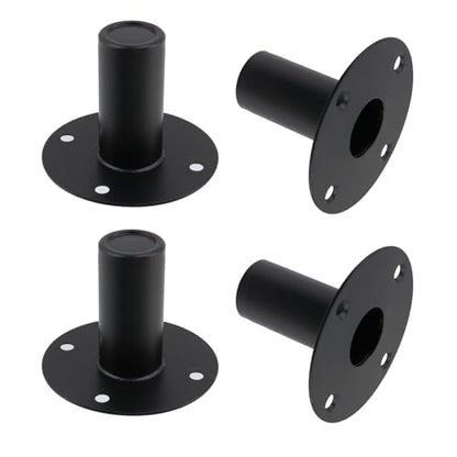 T Tulead Black Speaker Stand Top Hat, 4.21"×3.27", 4PCS | Iron Speaker Pole Mount, Cabinet Pole Mount Adapter, Include Screws - size: 4.21"×3.27", 2PCS