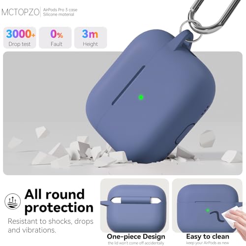 for AirPods Pro 3 Case 2025,Come with Cleaner Kit,Lavender | Silicone Protective Cover for Airpod Pro 3rd Generation Case with Keychain,for Women Men,One-Piece Design,Shockproof - color: Lavender