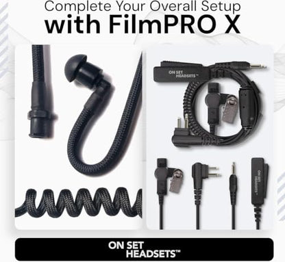 FilmPRO Surveillance Radio Earpiece with Mic, Lakers Purple | Durable 2-Pin Connector, Film & TV Production Use, Compatible with Walkie Talkies - color: LA Lakers