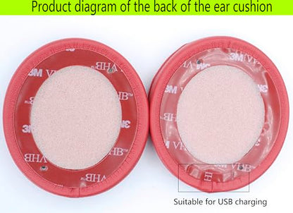 Replacement Ear Pads Compatible with Beats Solo3.0 Wireless College red | for Beats Solo2.0 Wired headphones Memory Foam/Protein Leather Earpads Earmuffs - color: College red