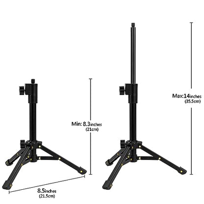 Geekria for Creators Telescoping Tabletop Tripod Microphone Stand, Desktop Mic Stand with Foldable Non-Slip Feet, Compatible with ATH AT2020USB, AT2035, AKG D5, P120, P220, Behringer XM8500
