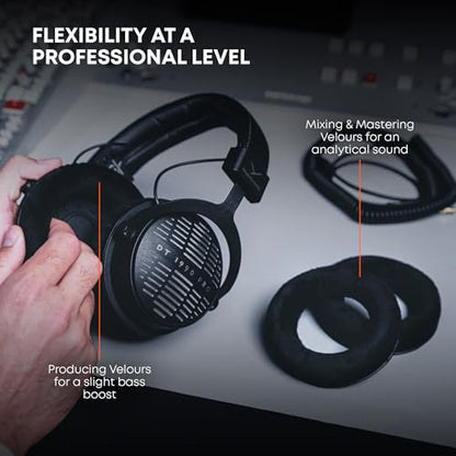 beyerdynamic DT 1990 PRO MKII Wired Over-Ear, 30 Ohm, Open Back, Professional Recording Studio Monitor Headphones for Mixing, Editing, Audiophile, DJ Stereo Headsets, Made in Germany, Black