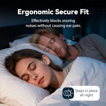 Ear Plugs for Sleeping, 35dB Reusable Soft Silicone Earplugs | Noise Cancelling Earbuds for Noise Reduction (35dB) Hearing Protection, 3D Oval Design for Side Sleepers, 2 Pairs (S + M/L)
