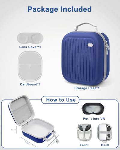 Hard Carrying Case for Meta Quest 3S/ Quest 3/ Steam Frame/ Vision Pro Blue - color: Blue