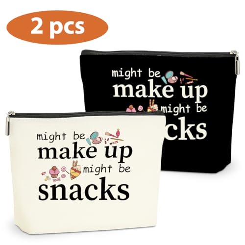 2 PCS Friend Gifts for Women Makeup Bag Snack Bag Funny Gifts Cosmetic Bags - color: Multicolor 0081