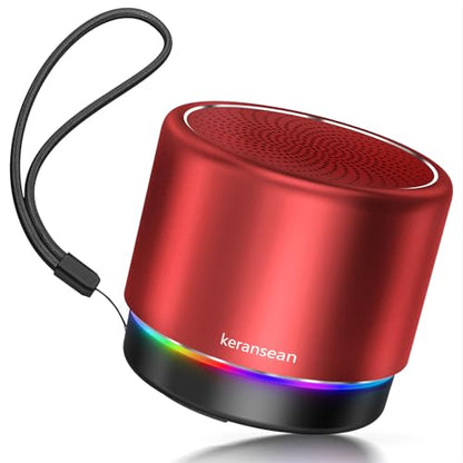 Portable Bluetooth Speaker Mini Speakers, Wireless, HD Microphone | 12H Battery Life, Metal Cover,TWS Pairing, Wireless Speaker with RGB Lights for Home/Travel/Outdoor/Car/Beach by Music Lovers - color: Red