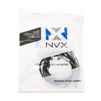 NVX® 6.56 ft (2 Meter) 2-Channel Car Audio RCA Audio Interconnect Cable | Oxygen Free Copper Double Twisted Pair X-Series with Shielded Noise Reduction and Split-tip Silver-Plated Machined ends - size: 2 Channel- 6.5 ft.