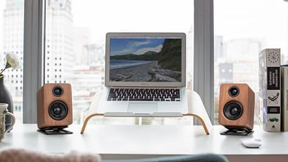 Kanto YU2 Powered 2 Channel Stereo Computer Speakers W/Built-in USB DAC - Walnut - color: Walnut