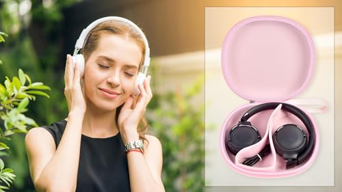 Comecase Headphone Case for JBL Tune 770NC，for JBL Live, 770NC, 660NC, 650B | Adjustable Divider, Cable Space and Carry Handle for Commuting, Gym and Travel, Students and Music Lovers, Case Only - Pink - color: Pink