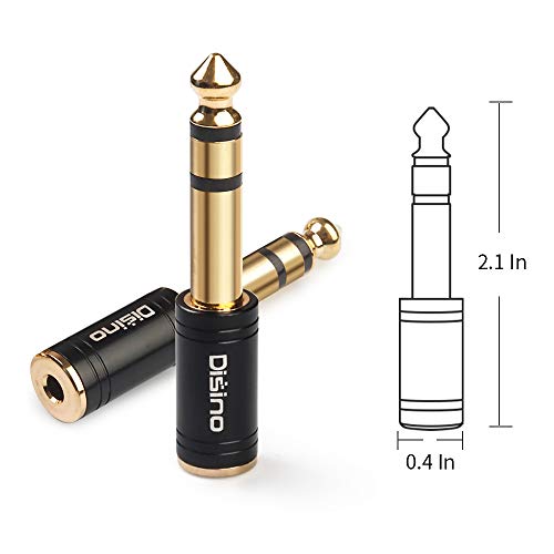 3.5mm to 1/4 Inch Headphone Adapter, 1/4 Inch Jack Male to 1/8 Inch Female Mini Jack Stereo Adapter, Gold-Plated Pure Copper Aux Audio Interface Headphone Converter, Black - 2 Pack - color: 635M/35F-35M/635F 2P