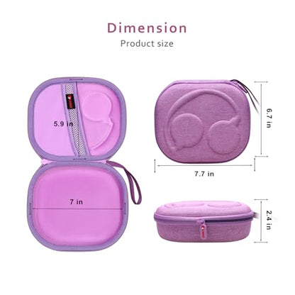 XANAD Hard Case for Bose QuietComfort, QC Ultra, QC 45, QC 35, QC45 SE, QC SE or Skullcandy Crusher Evo, Hesh ANC, Hesh Evo, Crusher ANC 2, Crusher, Riff 2 Noise Headphones（Outer Purple+Inner Purple） - color: Outer Purple+Inner Purple