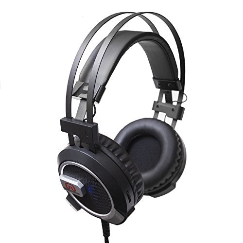 GamesterGear Falcon Over The Ear Stereo Pc Gaming Headset 3.5mm Surround Sound Audio with Omnidirectional Microphone - Led Lights - Volume Control