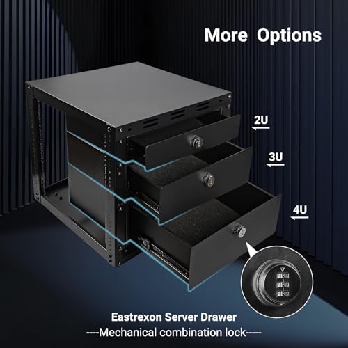 Upgraded 10U Server Rack with 4 Swivel Casters & 2 Shelves | Wall-Mountable & Freestanding Open Frame Network Rack for Computer/Data/IT/Stereo Equipment, 19.7”L x 18.8”W x 23.4”H - size: 10U