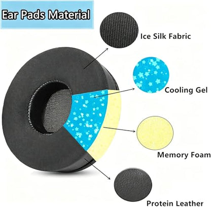Ice Silk Earpads for Poly Voyager 4310 UC/4320 UC/Focus UC/Voyager Focus 2 | Cooling Gel Ear Pads Cushions Replacement Soft Memory Noise Isolation Foam, Black (70MM)