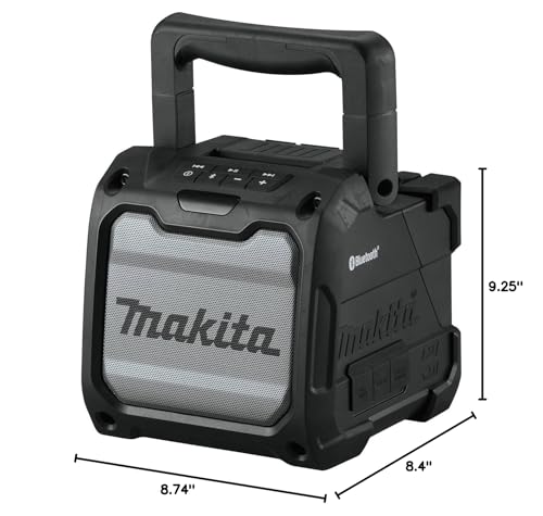 Makita XRM08B 18V LXT / 12V max CXT Lithium-Ion Cordless Bluetooth Job Site Speaker, Tool Only | Tool Only, Water- and dust-resistant construction, Power That Lasts
