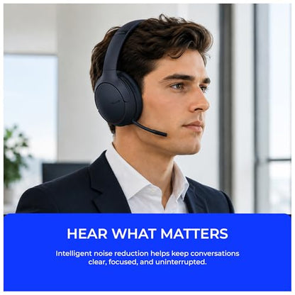 YealinkBH78 Wireless Bluetooth Headset with Charging Stand USB-C/A Active Noise Cancelling Over Ear Headphones (1208731)