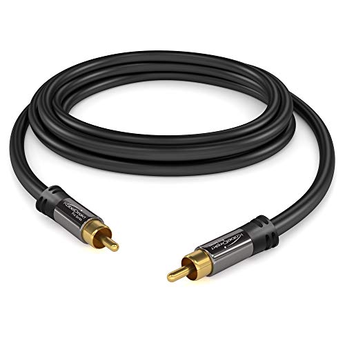 KabelDirekt – RCA/Phono subwoofer Lead Cable – 1×1 – 10ft - size: 10 feet, style: 1-Pack