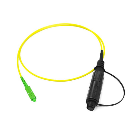 Fiber Patch Cable Opti Tap, 0.3M (1FT), Simplex SMF(G.657.A2), Opti-Tap SC/APC to Single SC/APC with 5.0MM LSZH Jacket, 2M, Test Cable