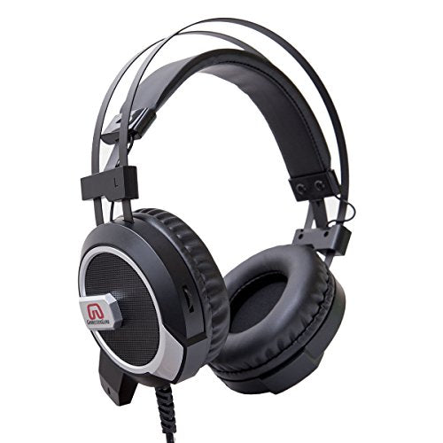 GamesterGear Falcon Over The Ear Stereo Pc Gaming Headset 3.5mm Surround Sound Audio with Omnidirectional Microphone - Led Lights - Volume Control