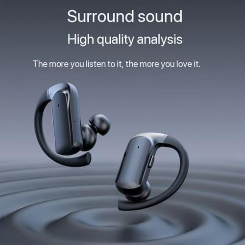 Wireless Earbuds Sports Bluetooth Headphones Earphones LED Display Charging Case Over-Ear Buds with Earhooks Headset for Workout Driving Walking (Black) - color: #01Black(T60)