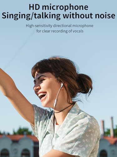Wired Earphones with Volume Control, White, 3.5mm Jack&USB-C, Built-in Microphone, Stereo Sound, Compatible with Mobile Devices Suitable for iPhone, Samsung, Computers, laptops, and Students (USB-c)