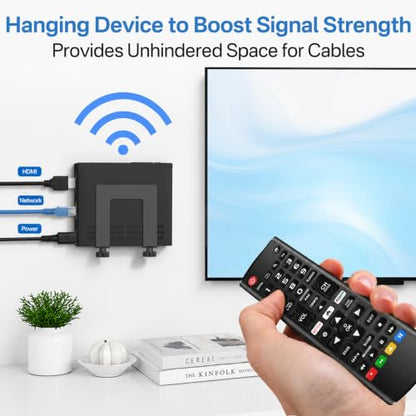 Wall Mount for Cable Box, Modem, Router, Streaming Media Devices Mount | Adjustable for Small or Narrow Devices, Two Installation Options, Good Heat Dissipation, Includes Installation Hardware